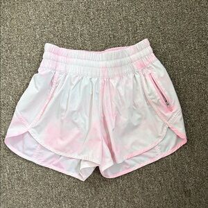 Women's Pink and White Lululemon Sz 6 Athletic Shorts